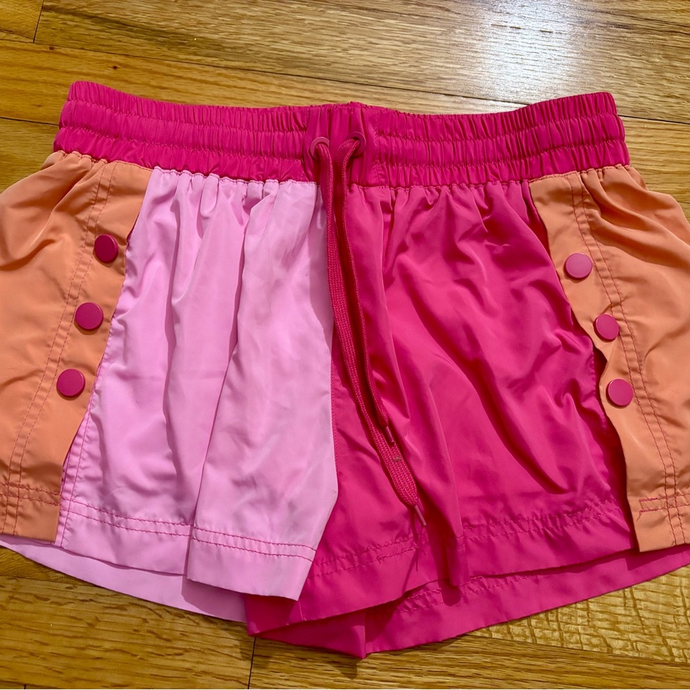 TCEC Colorblock Athletic Shorts in Hot Pink, Light Pink & Peach